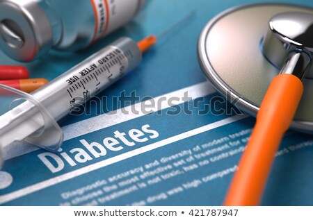 Сток-фото: Diabetes - Printed Diagnosis On Blue Background