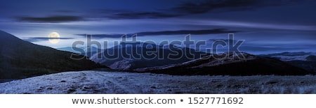 Zdjęcia stock: Silhouette Of Mountain Range At Night