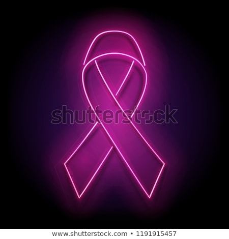 Stockfoto: Vintage Glow Signboard With Pink Ribbon