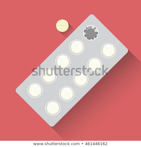 Stockfoto: Pills Capsules Blister Closeup Vector Illustration