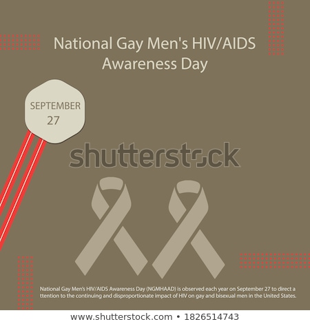 Foto stock: Man With Gay Pride Rainbow Awareness Ribbon