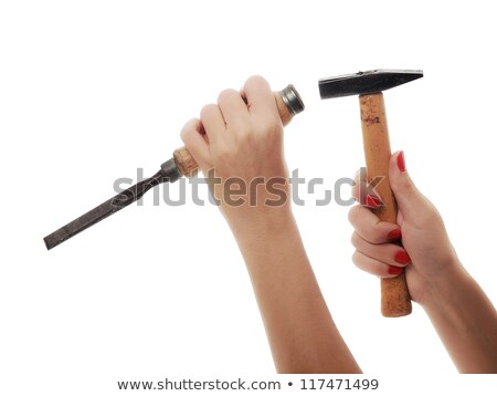 Stock photo: Woman With A Hammer And Chisel