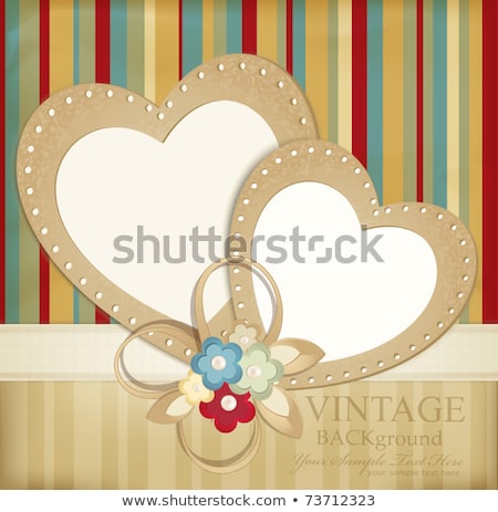 Vintage Lace Card Two Hearts ストックフォト © Alkestida