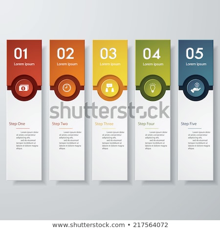 Foto d'archivio: Infographic Design Template With Paper Tags