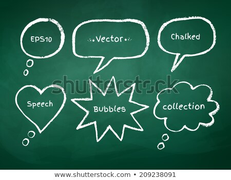 Foto stock: Chat Icon On Green Chalkboard