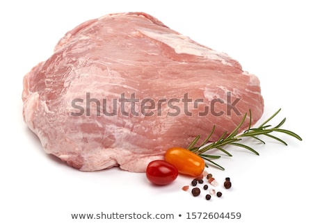 ストックフォト: Sliced Pork Ham Isolated On White