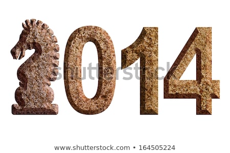 Stock fotó: 2014 Chinese Horse 3d Chisel Stone Illustration