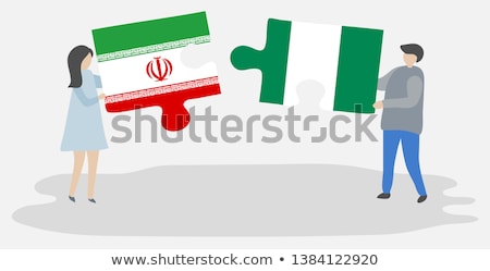 Stock fotó: Iranian And Nigerian Flags In Puzzle