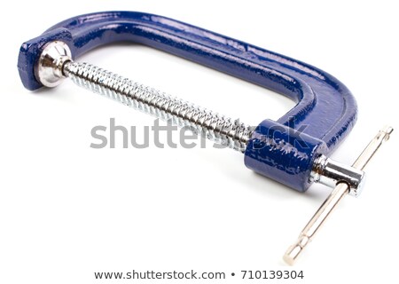 [[stock_photo]]: Metal Blue Clamp On White