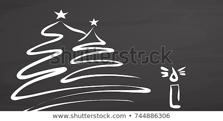 Stock photo: Christmas Tree Covered With Snow Sketch Icon