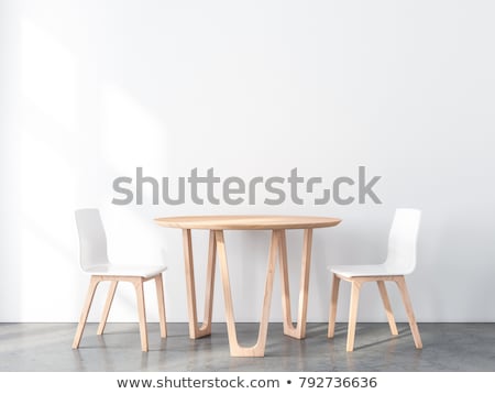 Foto stock: Two Chairs And Table In Modern Interior 3d Rendering