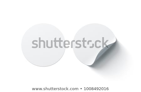 Stock photo: Blank White Circle Stickers With Curved Corner 3d