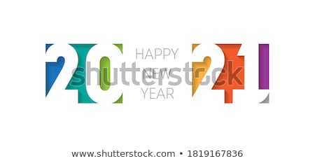 Stock foto: Happy New Year - Modern Vector Paper Cut Illustration