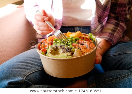 Сток-фото: A Delicious Smoked Salmon Take Away Salad