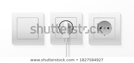 Stockfoto: Power Plug App Button Vector Illustration Isolated On White Bac