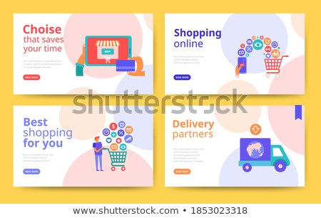 Foto stock: Web Design Page Decorated By Device Icons Vector