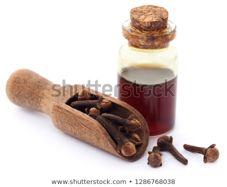 Stock fotó: Fresh Clove With Oil In A Jar