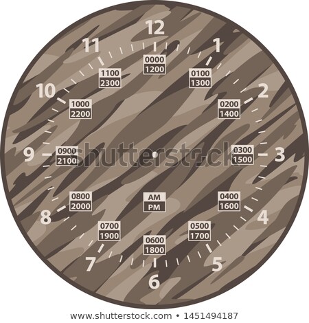 Stock fotó: 24 Hour Military Time And Standard Time Combo Clock Camouflage Template Isolated Vector Illustrati