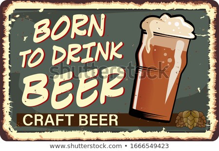 Stock fotó: Foamy Beer Glass Brewery Advertising Banner Vector
