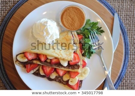 Stockfoto: Crepes With Strawberry And Banana