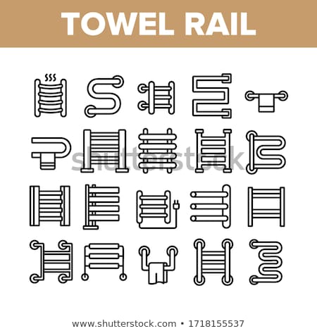 Сток-фото: Bathroom Towel Dryer Heating Radiator Vector Icon