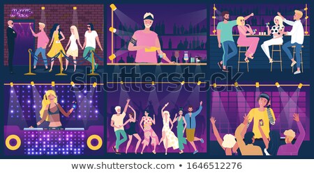 Zdjęcia stock: Man Dancing In Night Club Clubbing Character