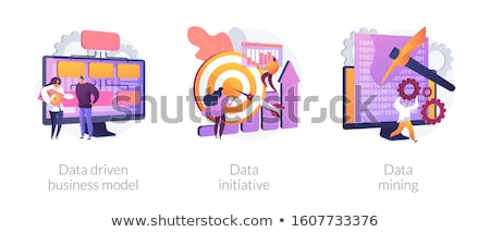 Foto stock: Data Initiative Concept Vector Illustration