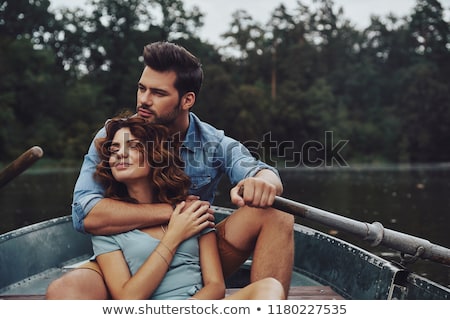 Stock fotó: Happy Couple In Love Flirting While Dating