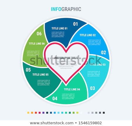 Stok fotoğraf: Timeline Infographic Design Vector 6 Options Hearts Workflow Layout Vector Infographic Timeline T