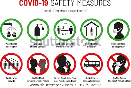 Stok fotoğraf: Covid 19 Prevention Infographic Template