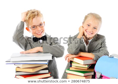 Zdjęcia stock: Happy Schoolboy With Books