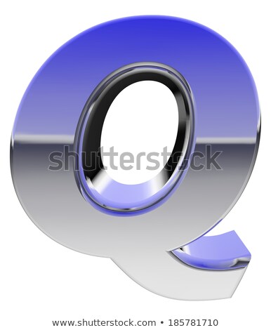 Chrome Alphabet Symbol Letter Q With Color Gradient Reflections Isolated On White 商業照片 © oneo