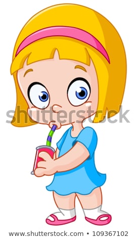 Stok fotoğraf: Little Toddler Drinking Juice From Paper Cup