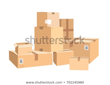 Stock foto: Tapel · von · Kartons · unterschiedlicher · Größe