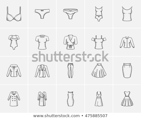 Stock photo: Singlet And Panties Sketch Icon