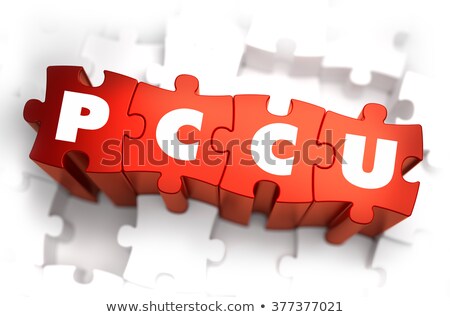 Сток-фото: Word - Pccu On Red Puzzle