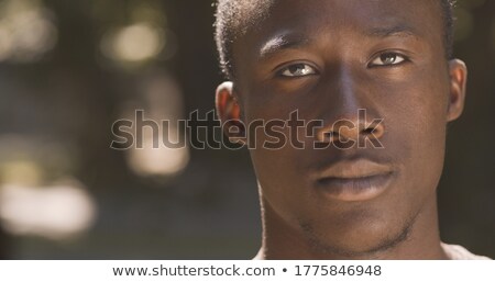 Foto d'archivio: Close Up Portrait Of A Exhausted Young African Fitness Man
