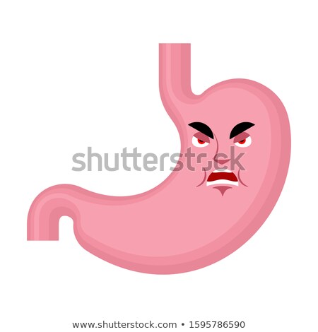 Foto d'archivio: Stomach Angry Emoji Face Avatar Belly Evil Emotions Internal O