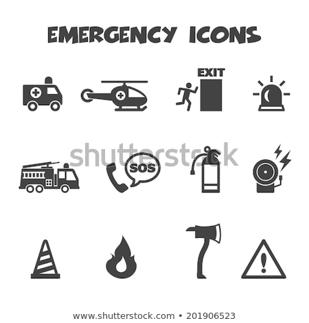 Stock photo: Emergency Helicopter Icon On A Black And White Background