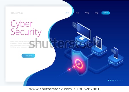 Zdjęcia stock: Industrial Cybersecurity Concept Landing Page