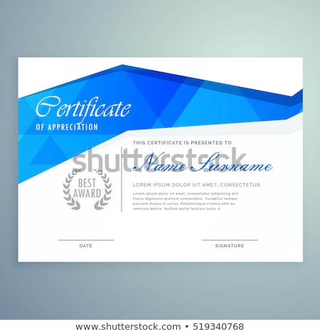 Сток-фото: Stylish Blue Copmany Certificate Of Appreciation Template