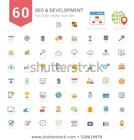Zdjęcia stock: Business Development And Protection Color Icons Set