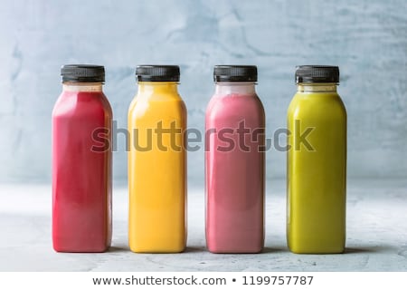 Stockfoto: Berry Fruit Juice In Glass Vegan Smoothie With Chia For Diet De