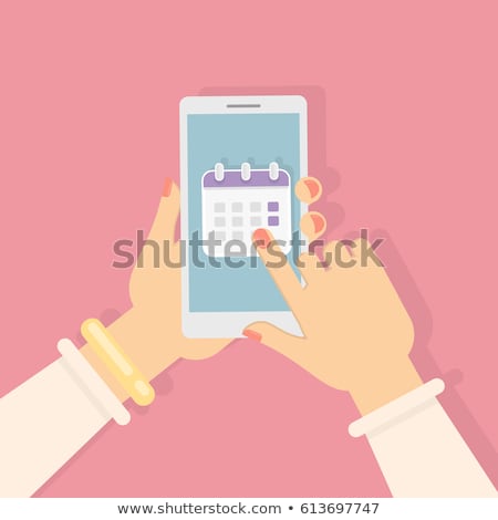 Stock photo: Hand Holding Tablet With Timetable Concept