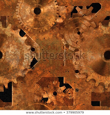 Stock fotó: Seamless Rusty Cogwheel Pattern