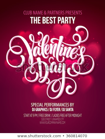 Stock photo: Valentines Day Party Invitation Flyer