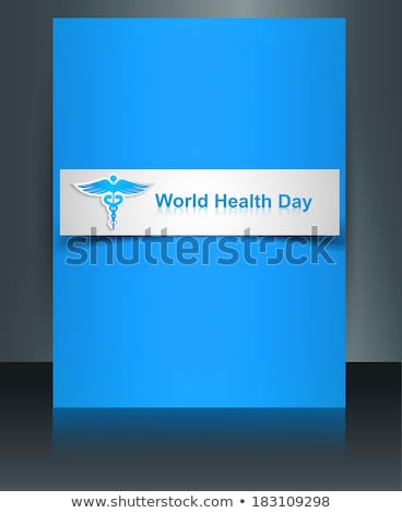 Stockfoto: Medical Template With Brochure Caduceus Medical Symbol World Hea