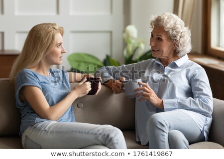 Zdjęcia stock: Mother Daughter Interaction Of Mom Comforting Girl