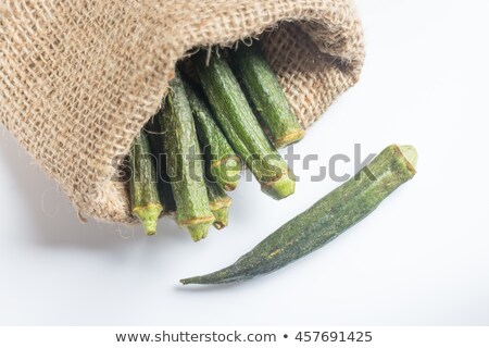 Healthy Okra Chips On Clean Background Stock foto © nalinratphi