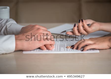 Zdjęcia stock: Woman Signing Marriage Divorce Papers